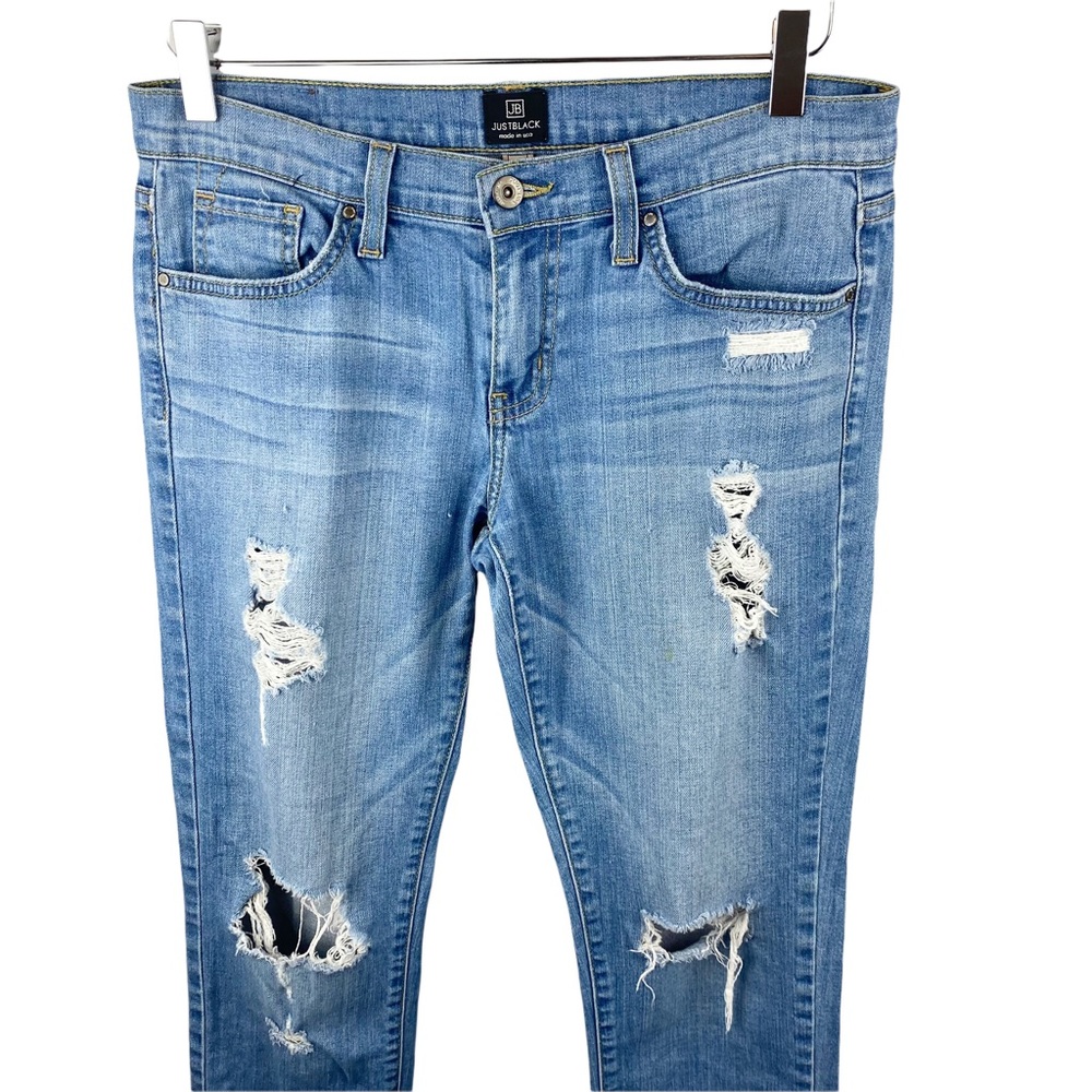 Just Black Distressed Mid Rise Ankle Jeans Size 26 - Picture 3 of 7